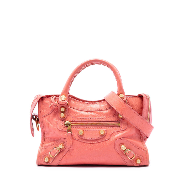 Balenciaga Sac à main Motocross Giant 21 City Mini Cuir d'agneau Rose – vue principale – GABY PARIS