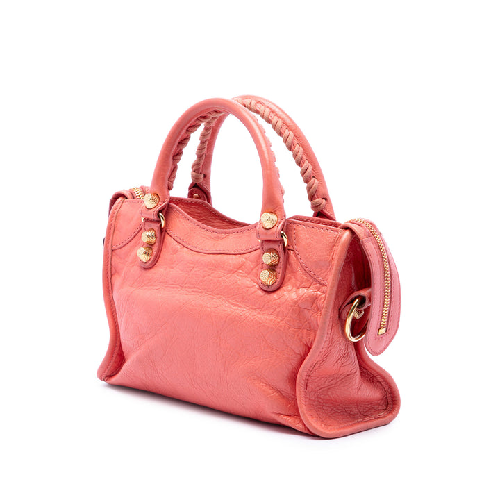 Balenciaga Sac à main Motocross Giant 21 City Mini Cuir d'agneau Rose – vue 2 – GABY PARIS