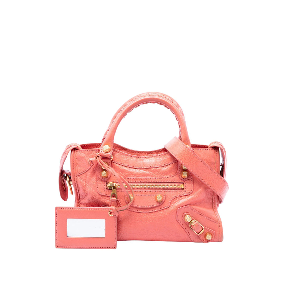 Balenciaga Sac à main Motocross Giant 21 City Mini Cuir d'agneau Rose – vue 7 – GABY PARIS