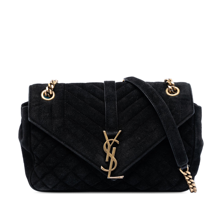 Saint Laurent Medium Daim Triquilt Monogram College Sac