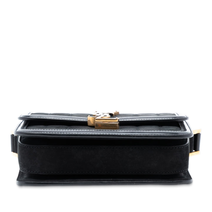 Saint Laurent Small Matelassé Daim Solferino Sac In Boîte