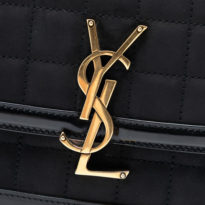 Saint Laurent Small Matelassé Daim Solferino Sac In Boîte