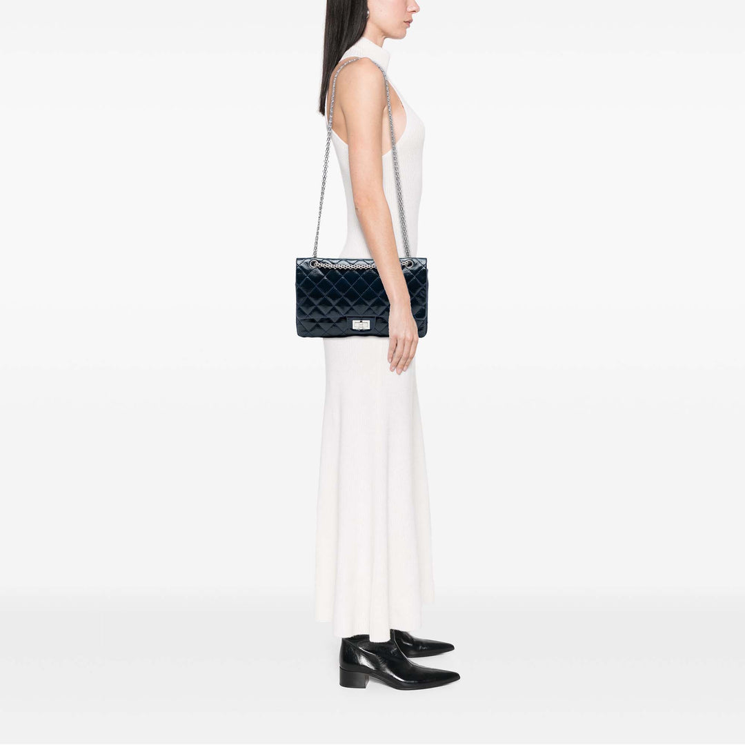 Chanel Matelassé vieilli Cuir verni Reissue 2.55 Double rabat 227