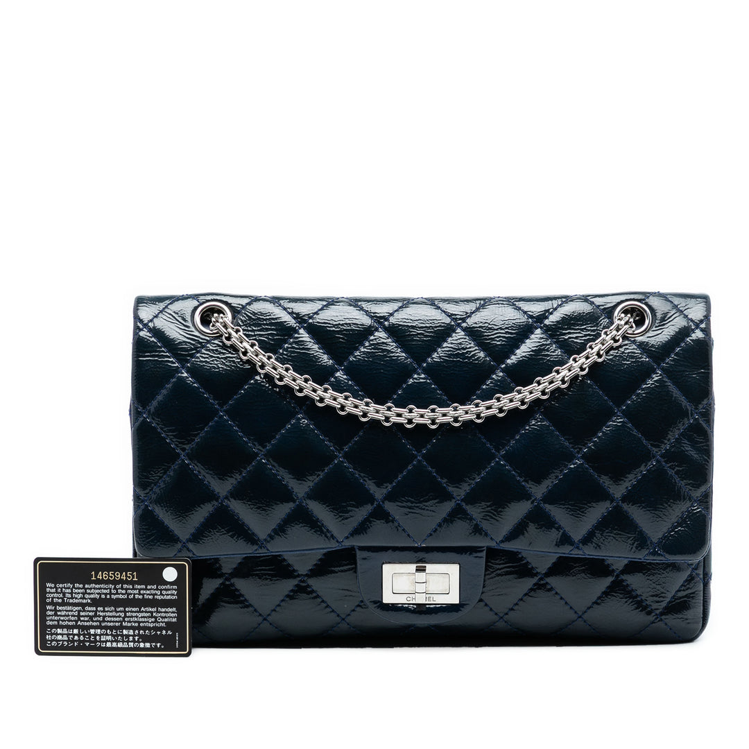 Chanel Matelassé vieilli Cuir verni Reissue 2.55 Double rabat 227