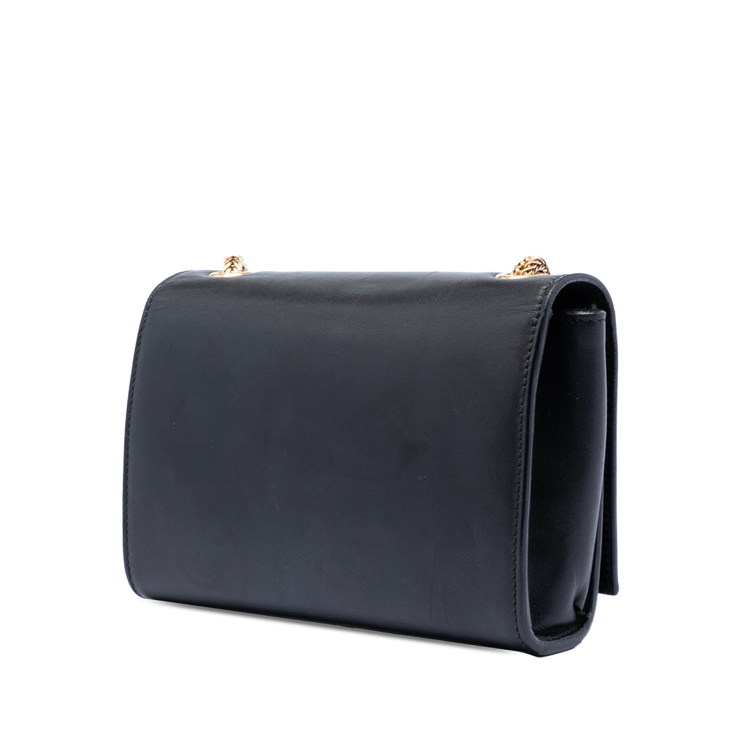 Saint Laurent Small Smooth Cuir de veau Monogram Kate Pompon Sac porté croisé