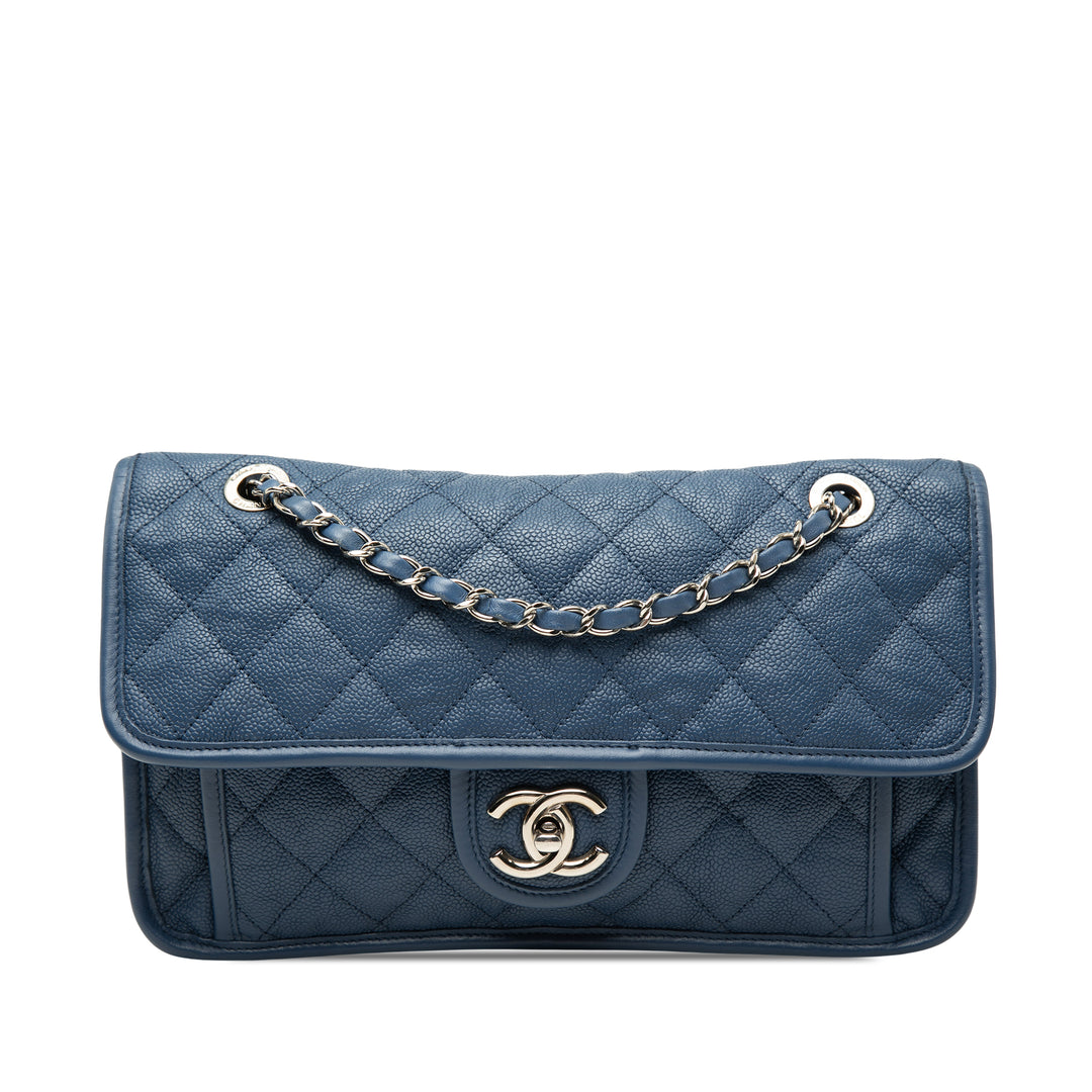 Chanel French Riviera à rabat Moyen Cuir caviar