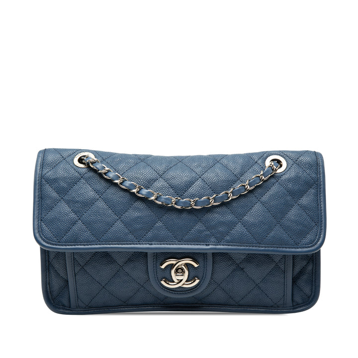 Chanel French Riviera à rabat Moyen Cuir caviar