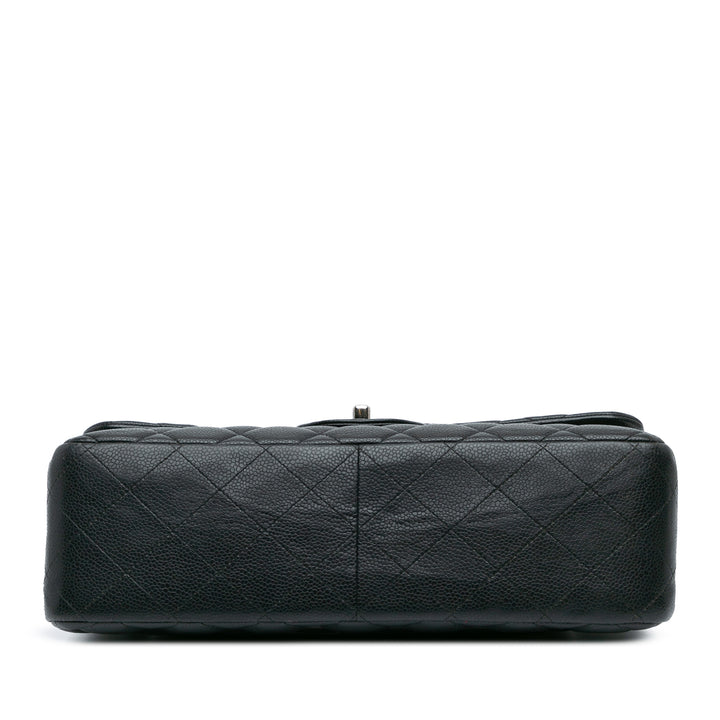 Jumbo Classic Caviar Double Flap Black - Gaby Paris