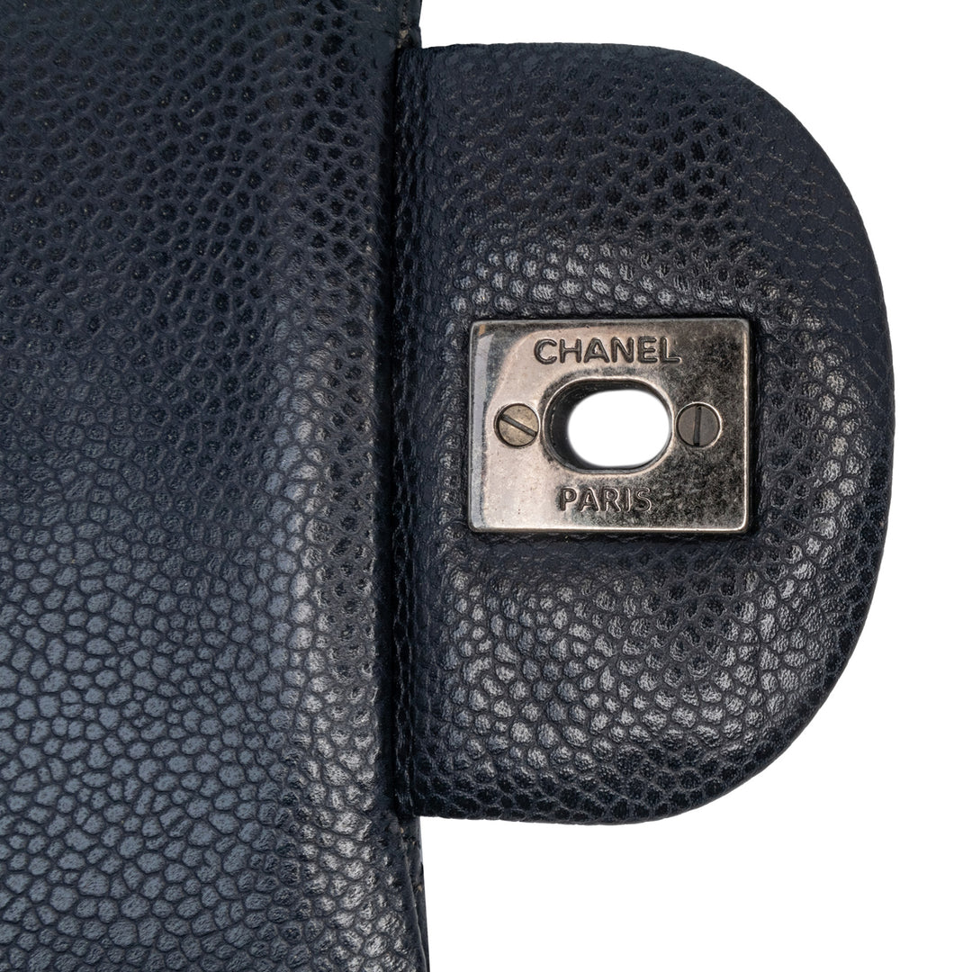 Jumbo Classic Caviar Double Flap Black - Gaby Paris
