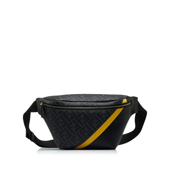 Zucca FF 1974 Diagonal Belt Bag Black - Gaby Paris