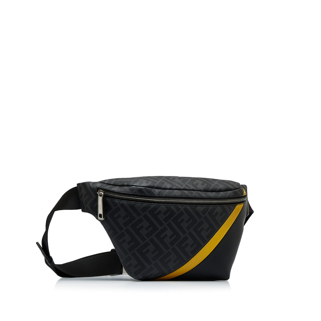 Zucca FF 1974 Diagonal Belt Bag Black - Gaby Paris