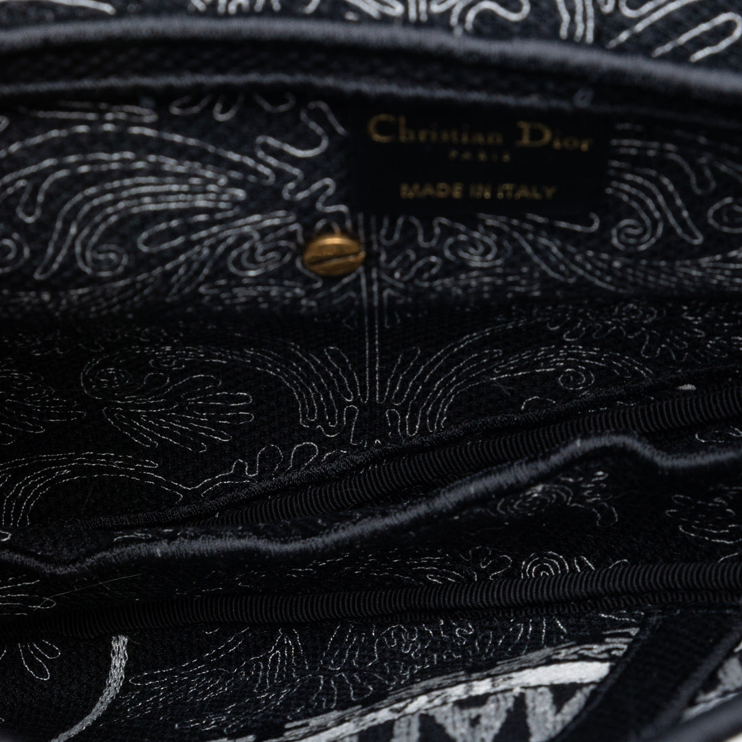 Dior Toile brodé Ornamental Cornely Saddle Sac