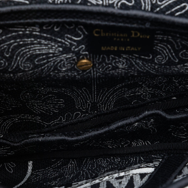 Dior Toile brodé Ornamental Cornely Saddle Sac