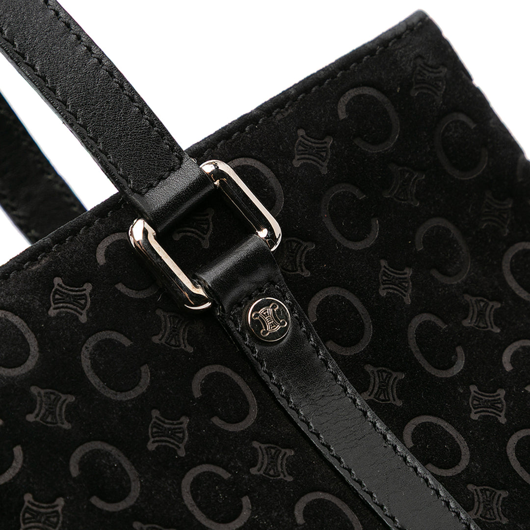 C Macadam Suede Handbag Black - Gaby Paris