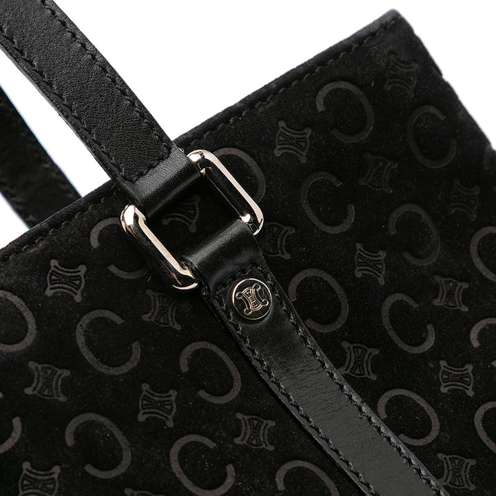 C Macadam Suede Handbag Black - Gaby Paris