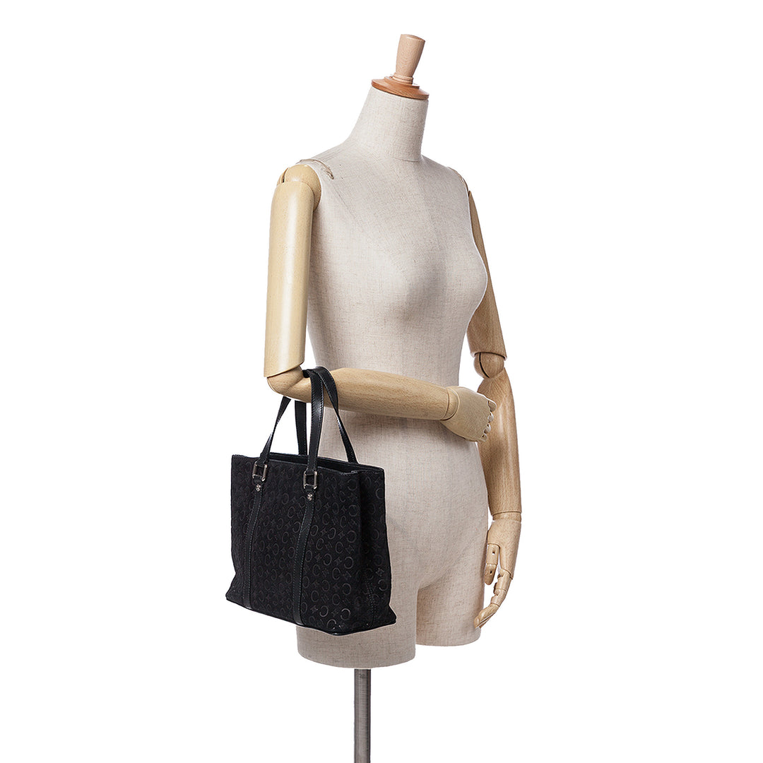 C Macadam Suede Handbag Black - Gaby Paris