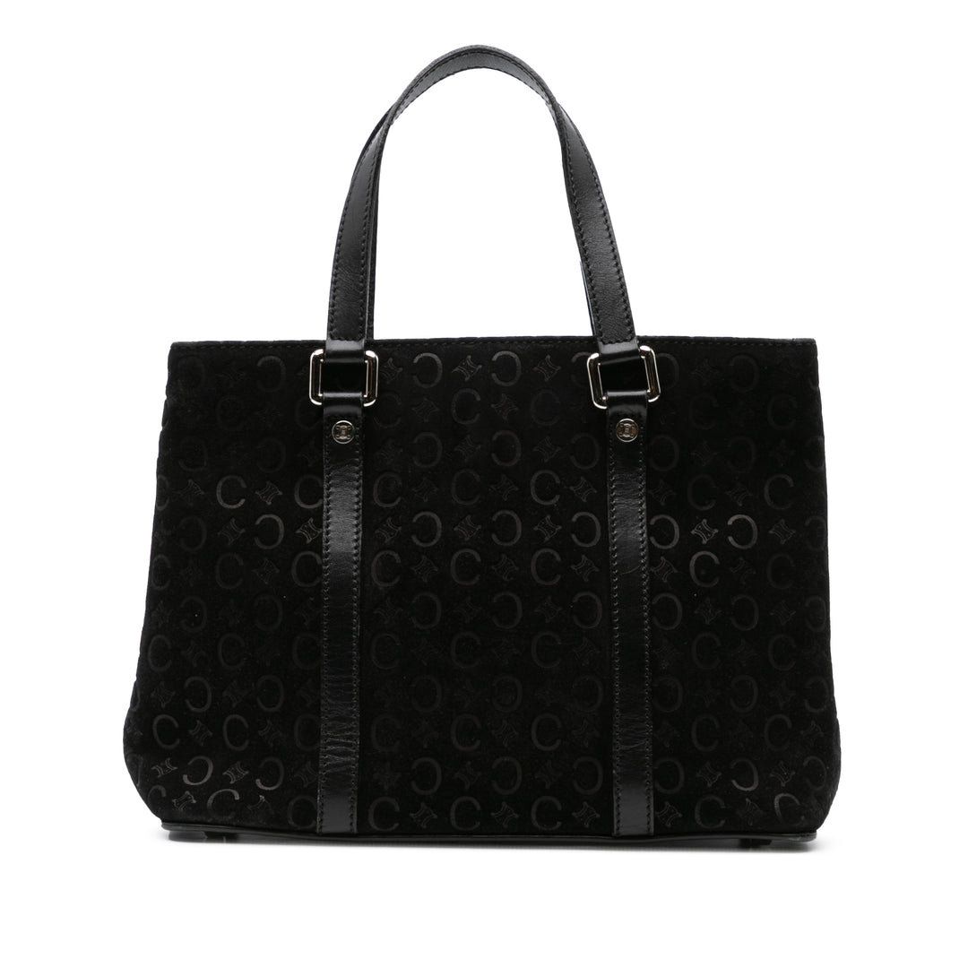 C Macadam Suede Handbag Black - Gaby Paris