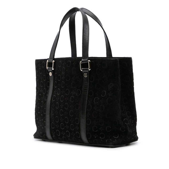 C Macadam Suede Handbag Black - Gaby Paris