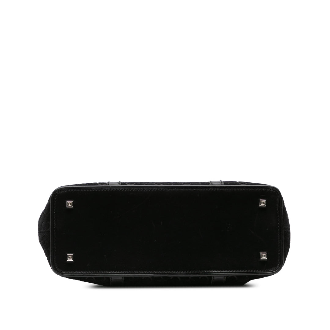 C Macadam Suede Handbag Black - Gaby Paris