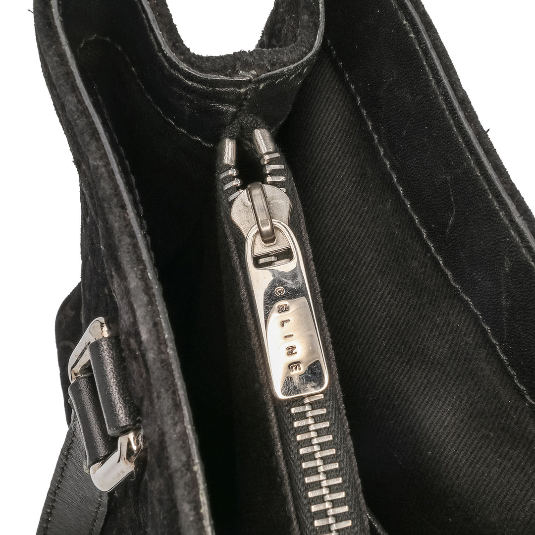 C Macadam Suede Handbag Black - Gaby Paris