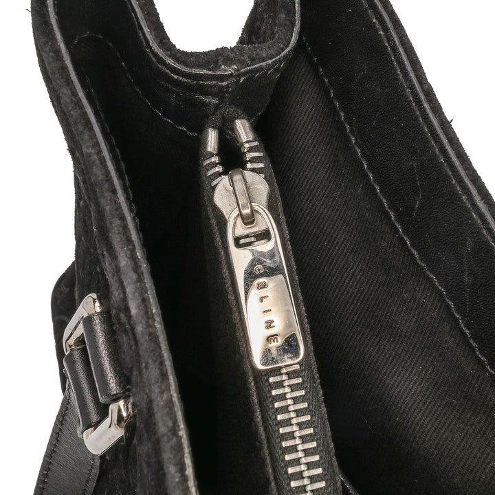 C Macadam Suede Handbag Black - Gaby Paris