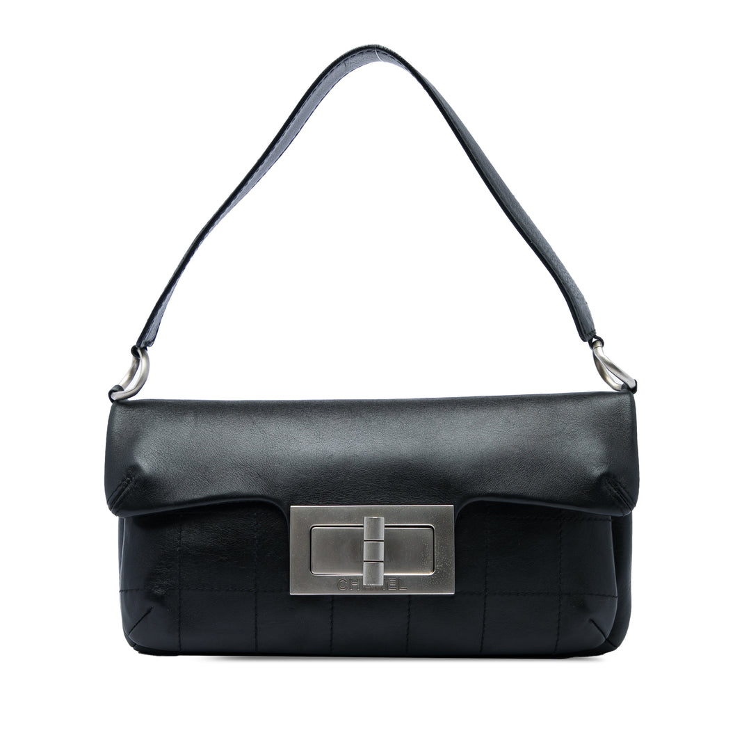 Carré Surpiqué Mademoiselle Sac Cuir de veau Noir