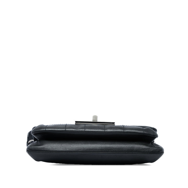 Carré Surpiqué Mademoiselle Sac Cuir de veau Noir