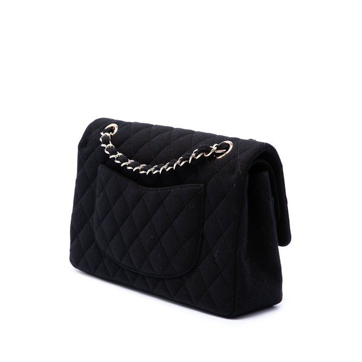 Chanel Sac porté épaule Classic Jersey Double rabat Moyen Noir – vue 2 – GABY PARIS