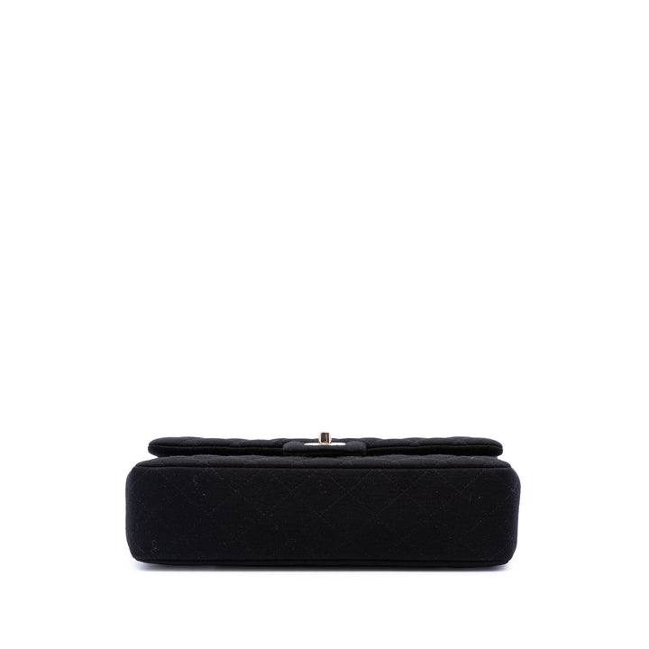 Chanel Sac porté épaule Classic Jersey Double rabat Moyen Noir – vue 3 – GABY PARIS