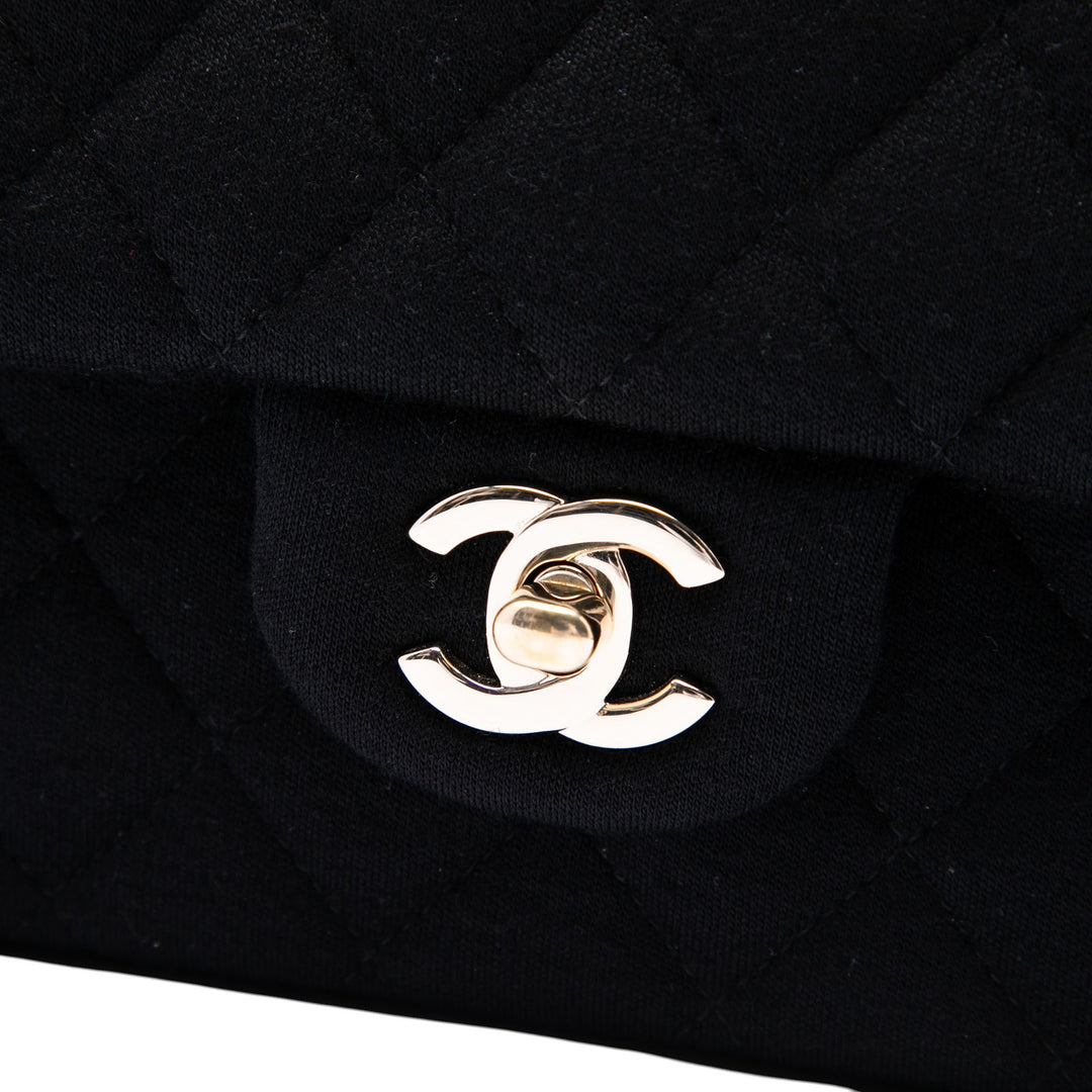Chanel Sac porté épaule Classic Jersey Double rabat Moyen Noir – vue 5 – GABY PARIS