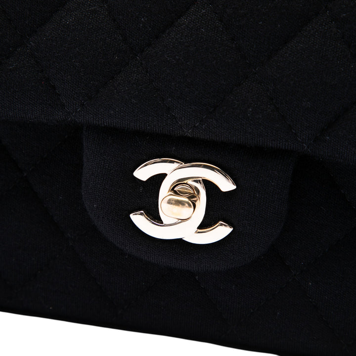 Chanel Sac porté épaule Classic Jersey Double rabat Moyen Noir – vue 5 – GABY PARIS