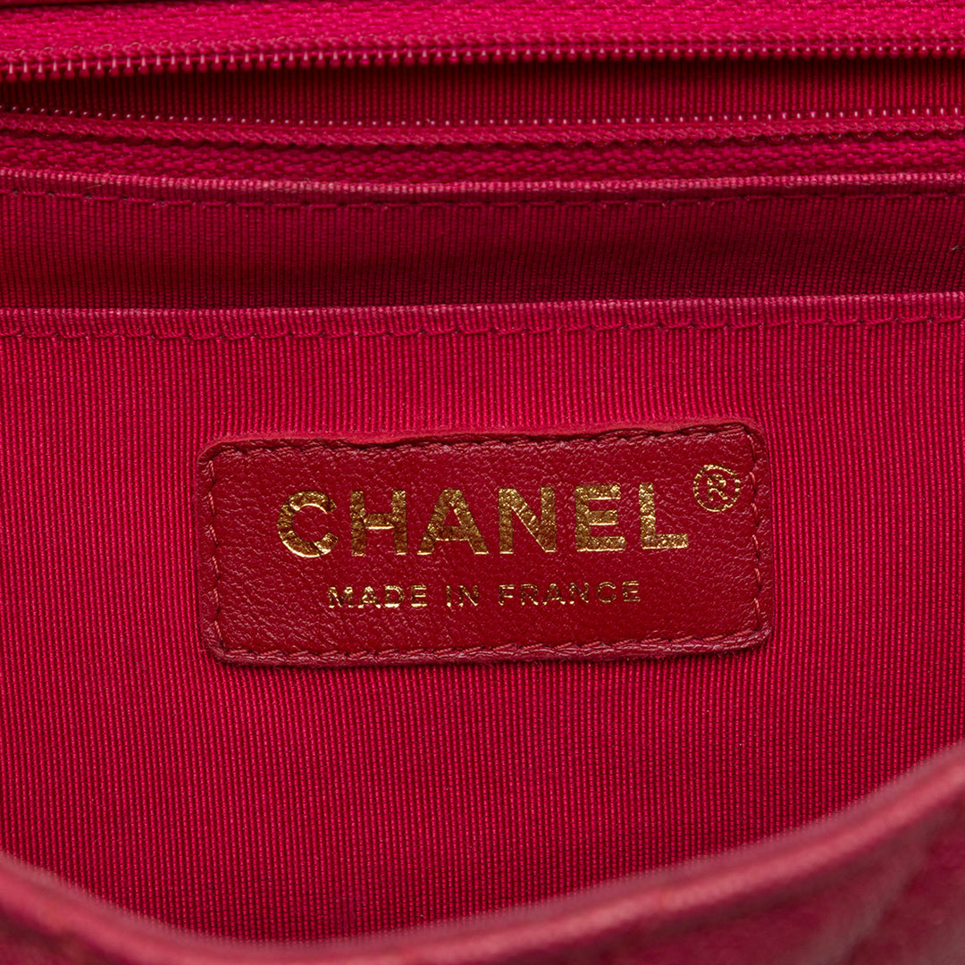 Chanel Chevron Irisé Statement à rabat Moyen Cuir caviar Rouge – vue 5 – GABY PARIS