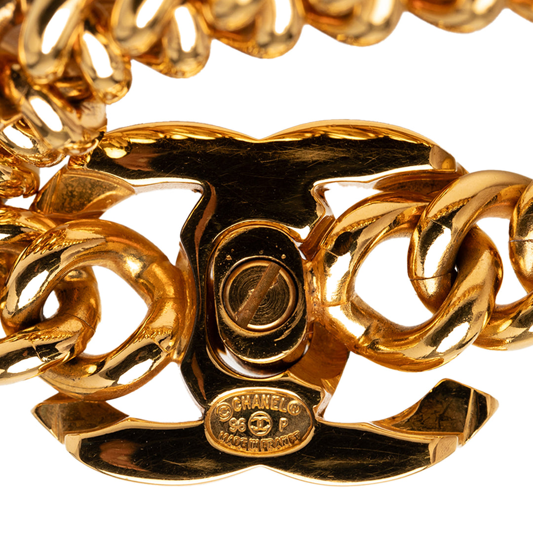 Chanel plaqué CC Turnlock Chain Bracelet