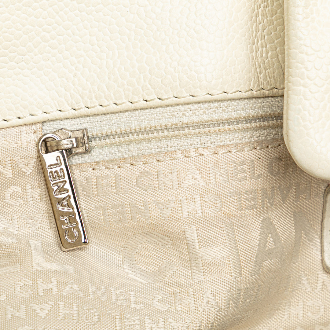 Chanel Caviar Perforated Hollywood Accordion Flap White - GABY PARIS