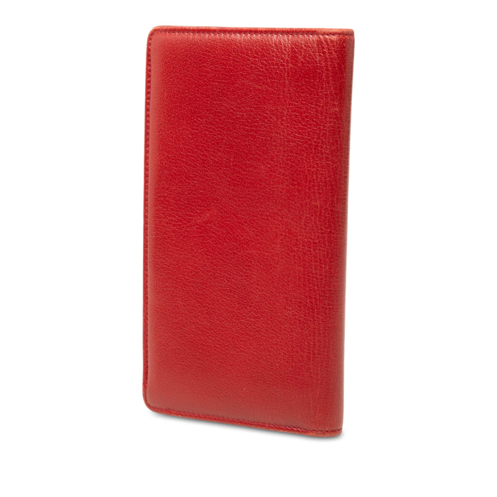 Chanel CC Camellia embossé Portefeuille long Cuir