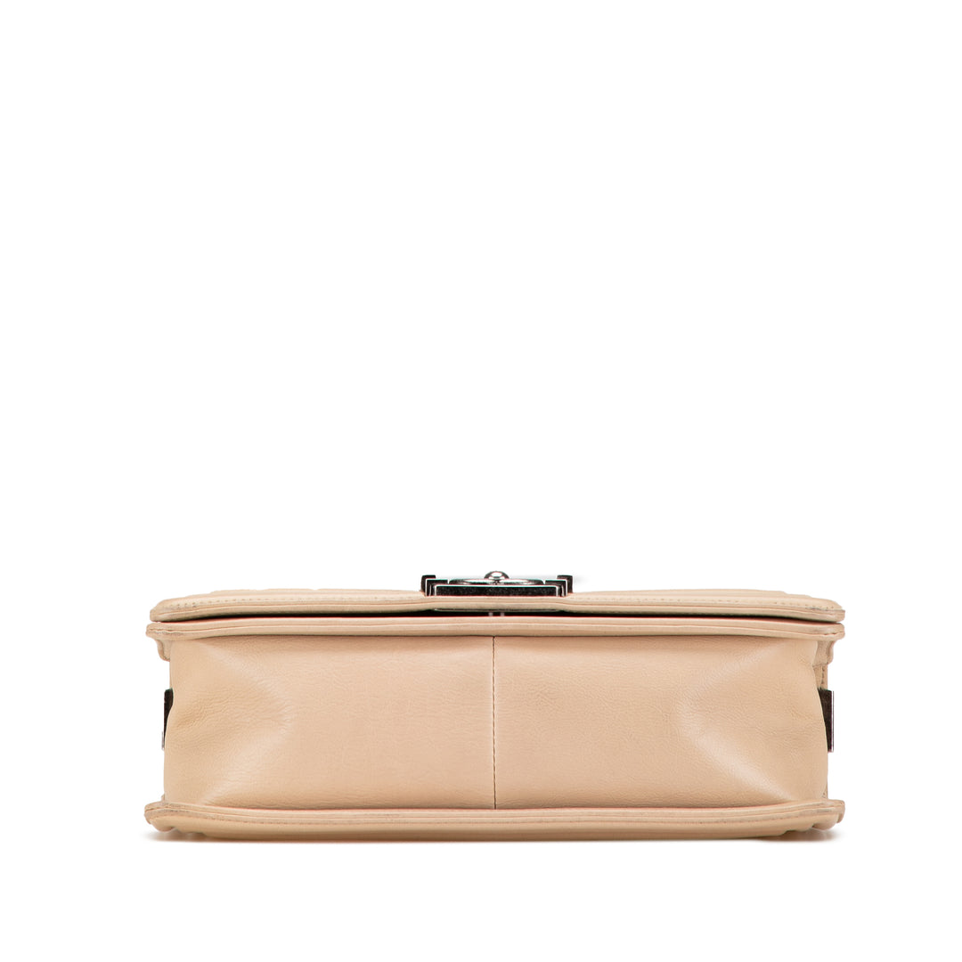 Chanel Old Medium vieilli Cuir de veau Double Stitch Boy à rabat