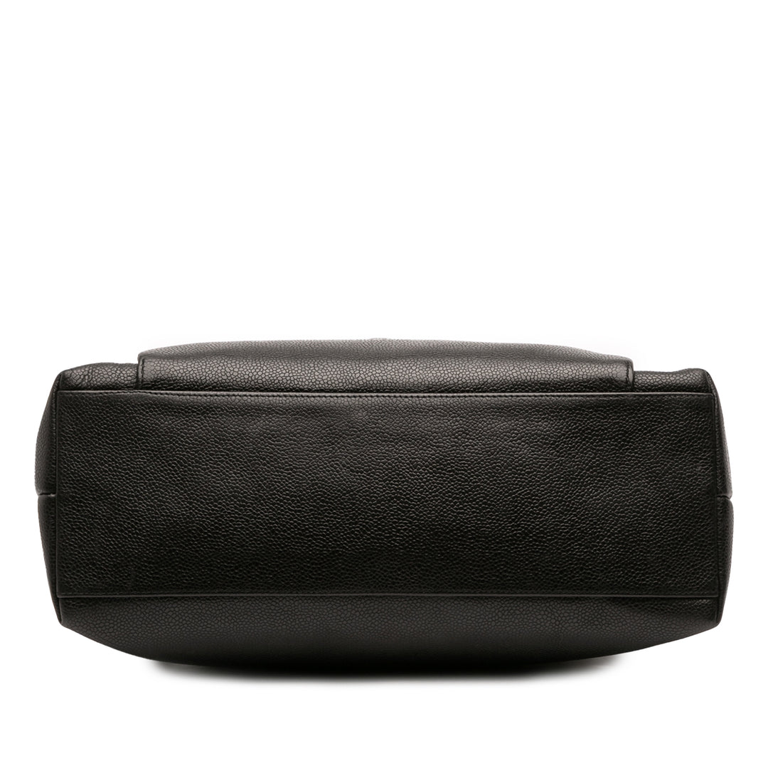 Chanel Caviar Front Pocket Chain Cabas Noir