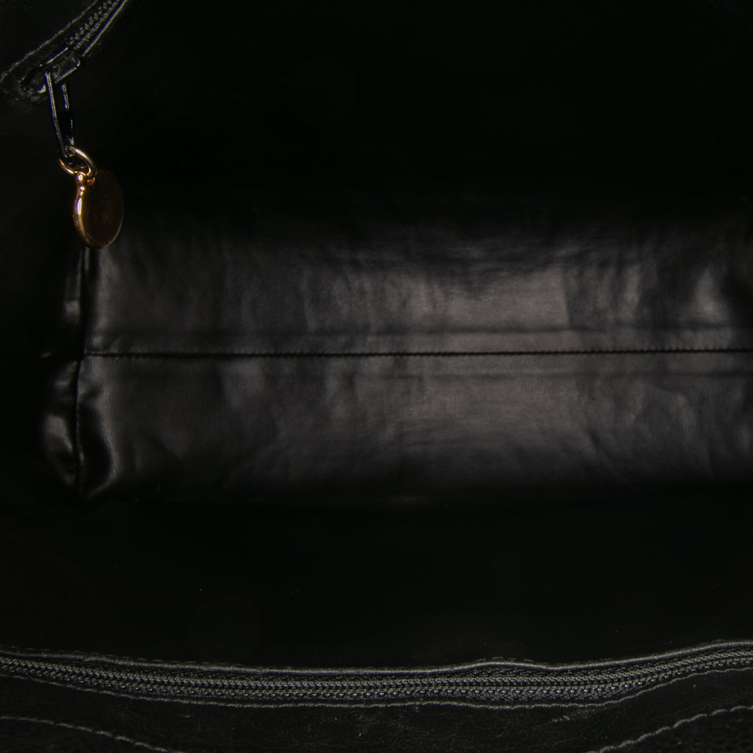 Chanel Caviar Front Pocket Chain Cabas Noir