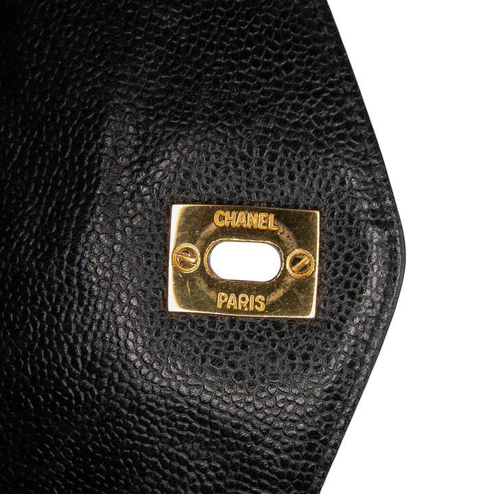 Chanel Caviar Front Pocket Chain Cabas Noir