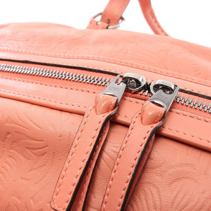 Embossed Leather Anagram Boston Bag Pink - Gaby Paris