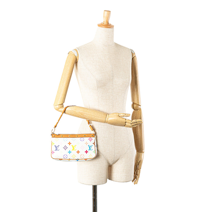 Monogram Multicolore Pochette Accessoires White - Gaby Paris