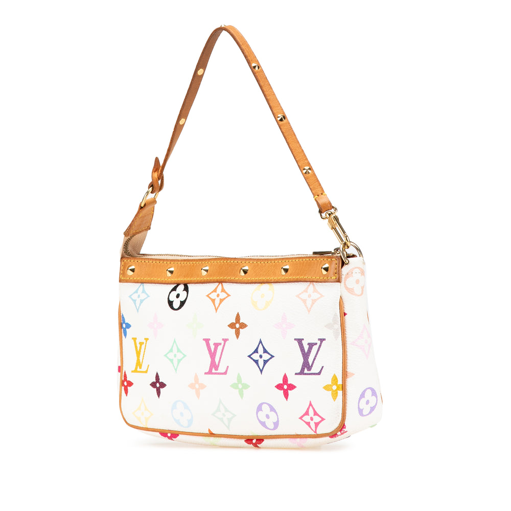 Monogram Multicolore Pochette Accessoires White - Gaby Paris