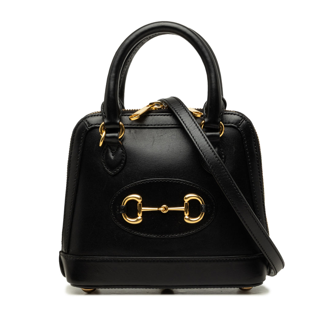 Gucci Horsebit 1955 Sac Petit Cuir de veau Noir – vue principale – GABY PARIS