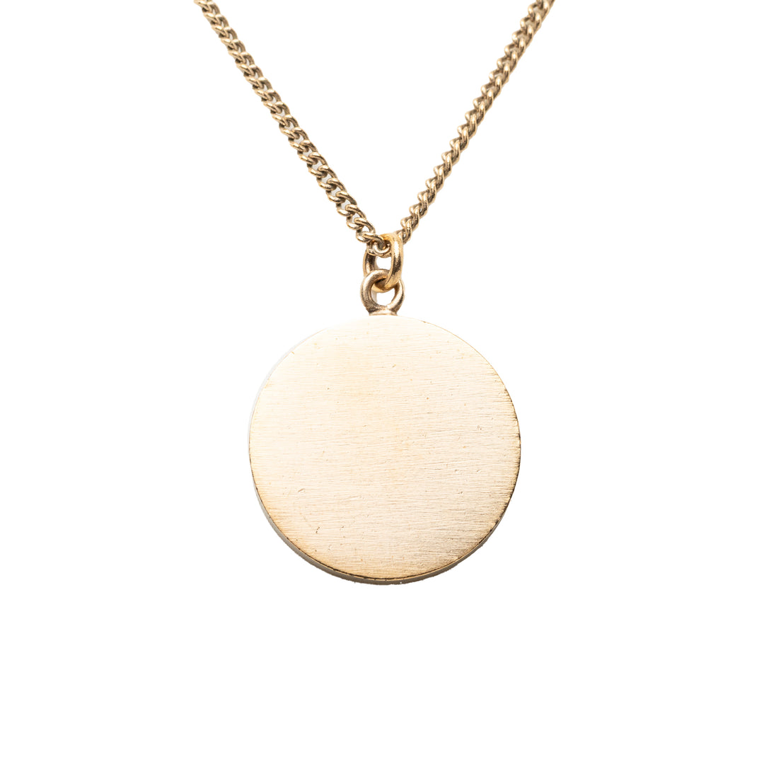 Chanel CC plaqué Émail Camellia Rond Pendant Collier
