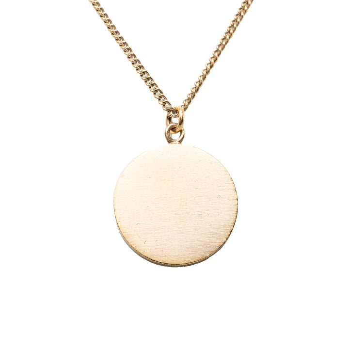 Chanel CC plaqué Émail Camellia Rond Pendant Collier