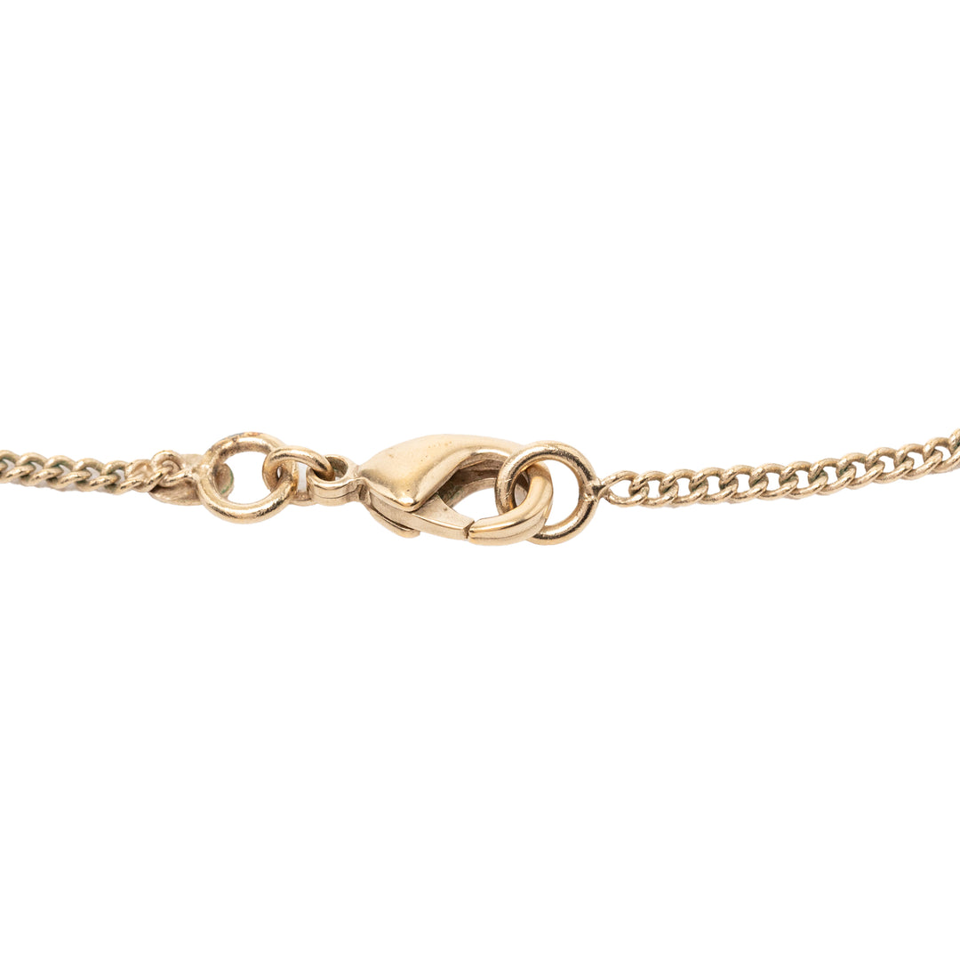 Chanel CC plaqué Émail Camellia Rond Pendant Collier