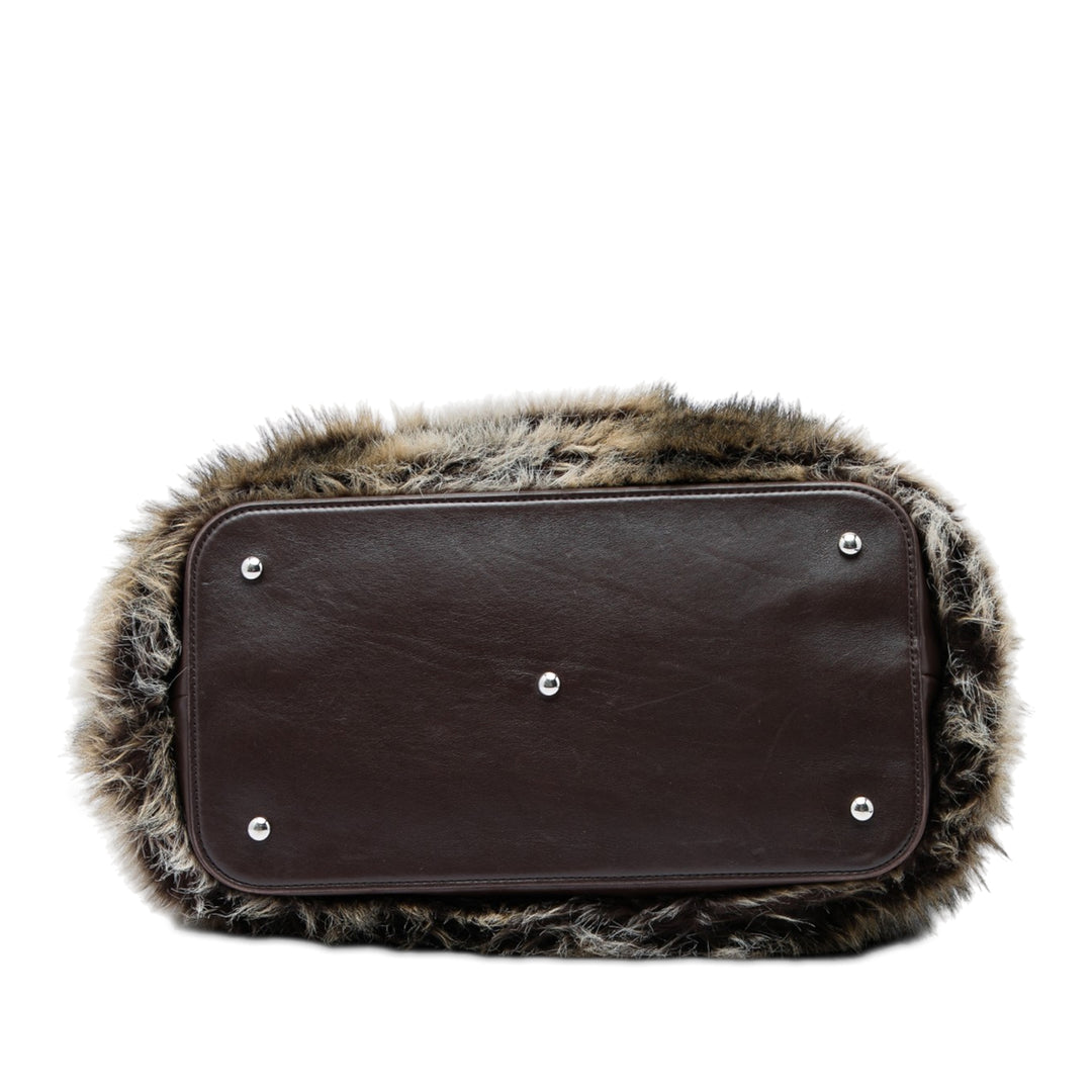 Chanel Paris Biarritz Fantasy Faux Fur Cabas Marron – vue 3 – GABY PARIS