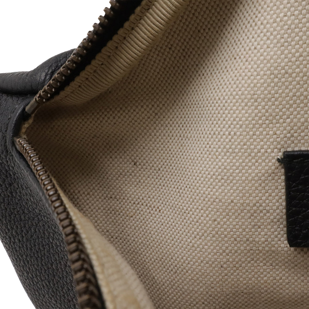 grainé Web Logo Sac ceinture Petit Cuir de veau grainé Noir