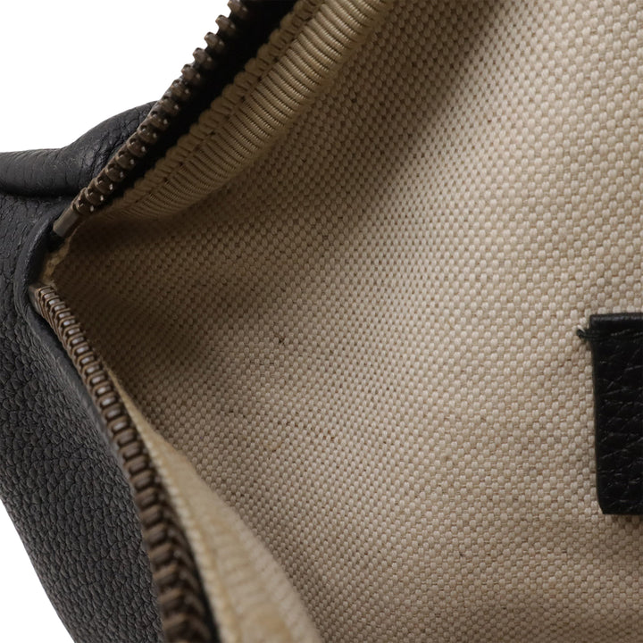grainé Web Logo Sac ceinture Petit Cuir de veau grainé Noir