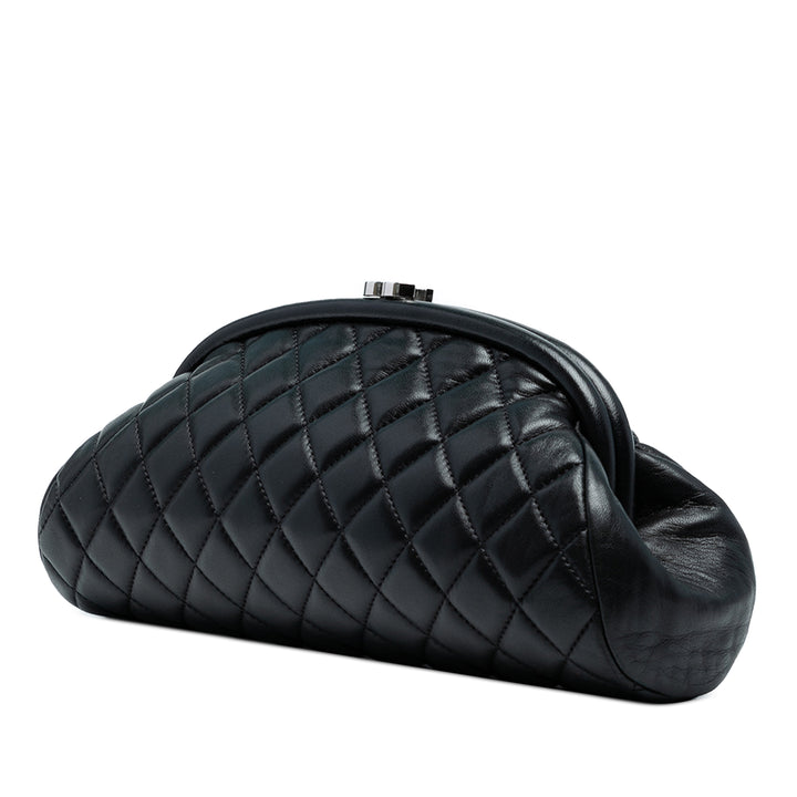 Chanel Quilted Cuir d’agneau Frame Pochette Noir – GABY PARIS Authentique